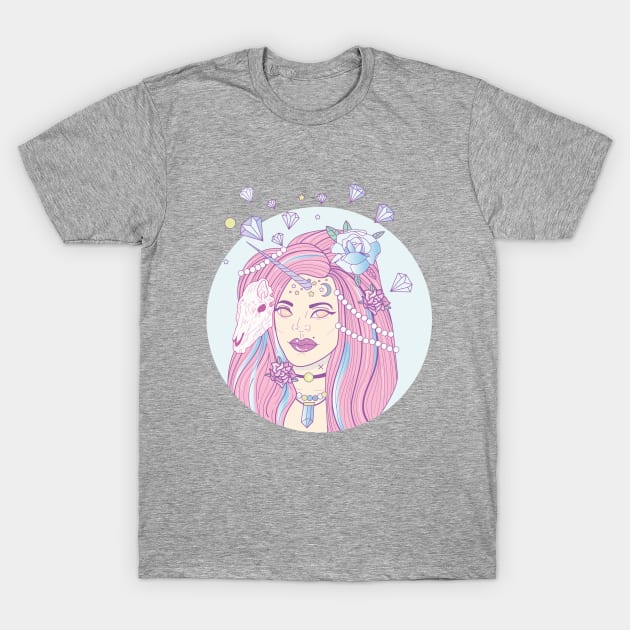 Unicorn Grunge Girl T-Shirt by LunaElizabeth